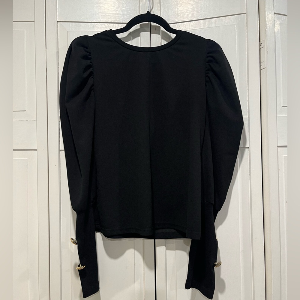 Black‎ puff sleeve shirt NWOT